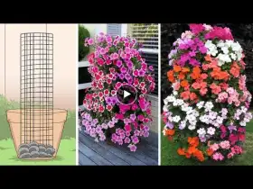 Easy To Make Petunia Tower That Will Get Your Neighbours Talking